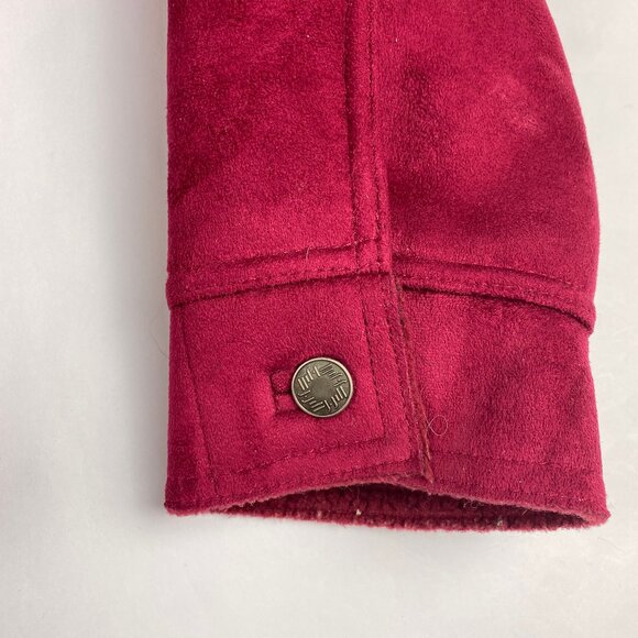 J. Jill Jacket Women's Size Small Faux Suede Burgandy - Picture 8 of 16